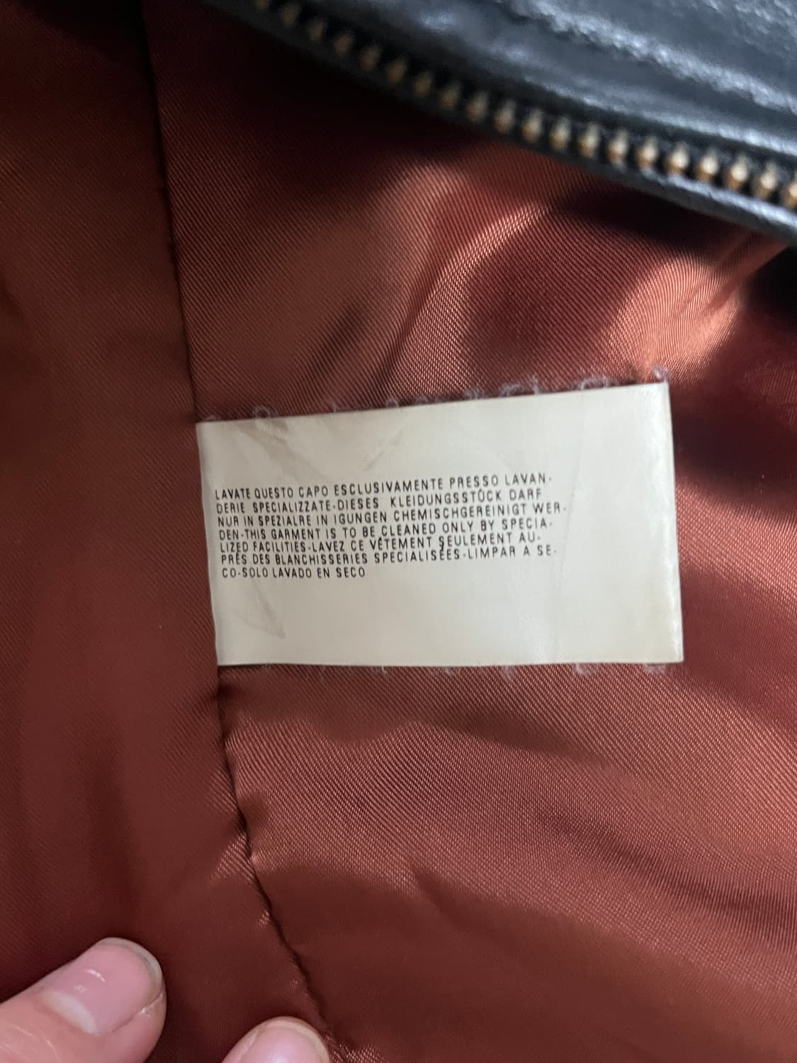 Armani Jeans 블랙 100% 천연가죽 라이더 자켓 해 상품이미지6