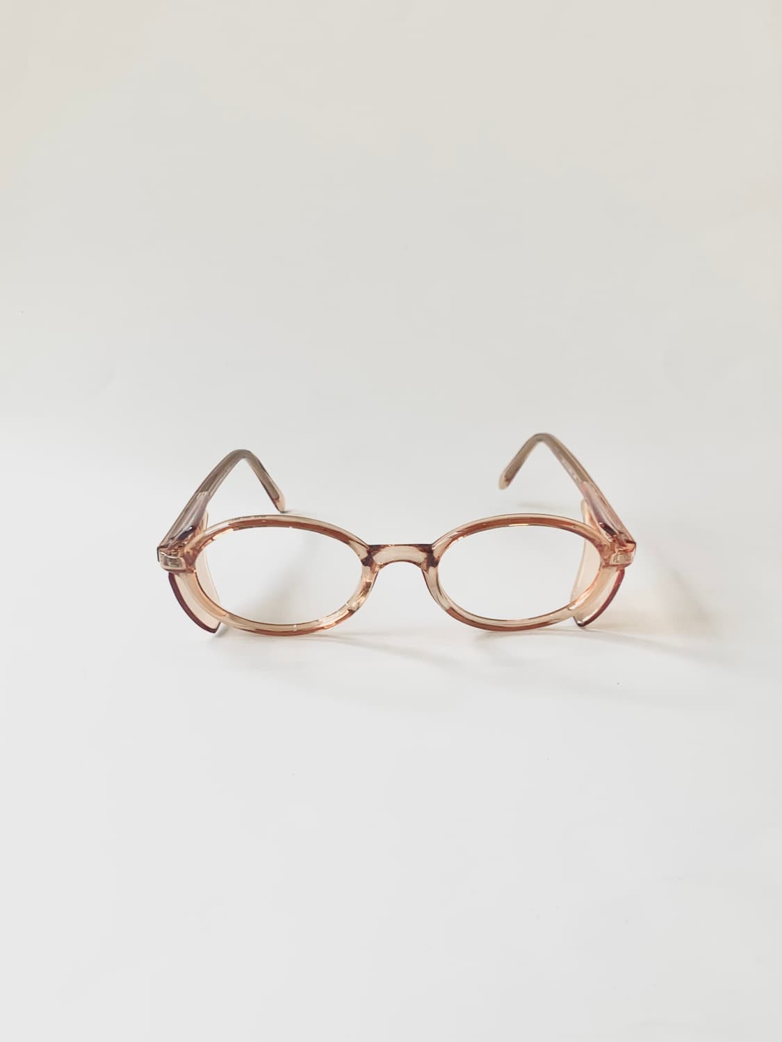 [픽키-621] 로즈 샴페인 투명 사이드윙 오벌 뿔테 보호안경 상품이미지3