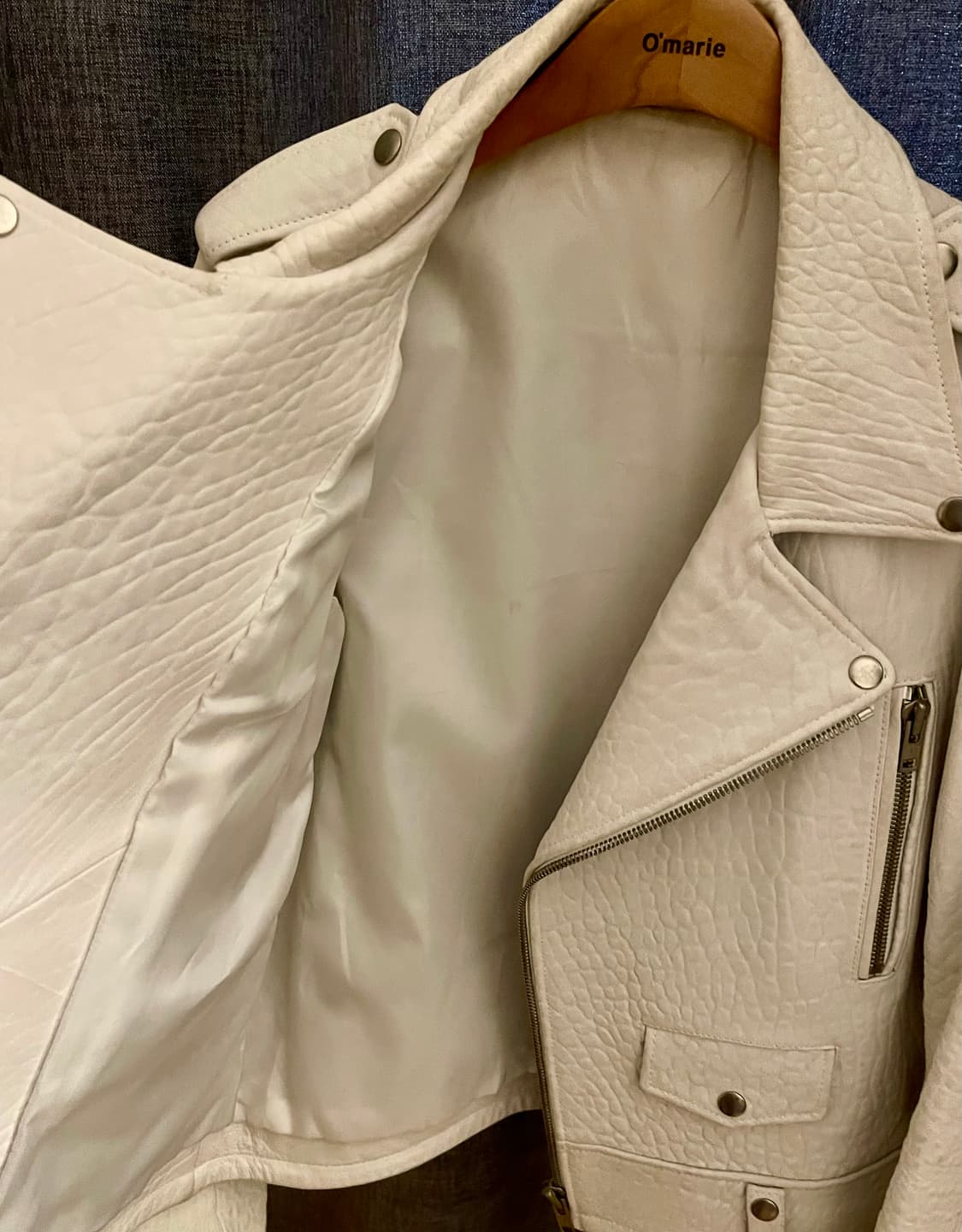 리얼 램스킨 라이더자켓 / 화이트 상품이미지3