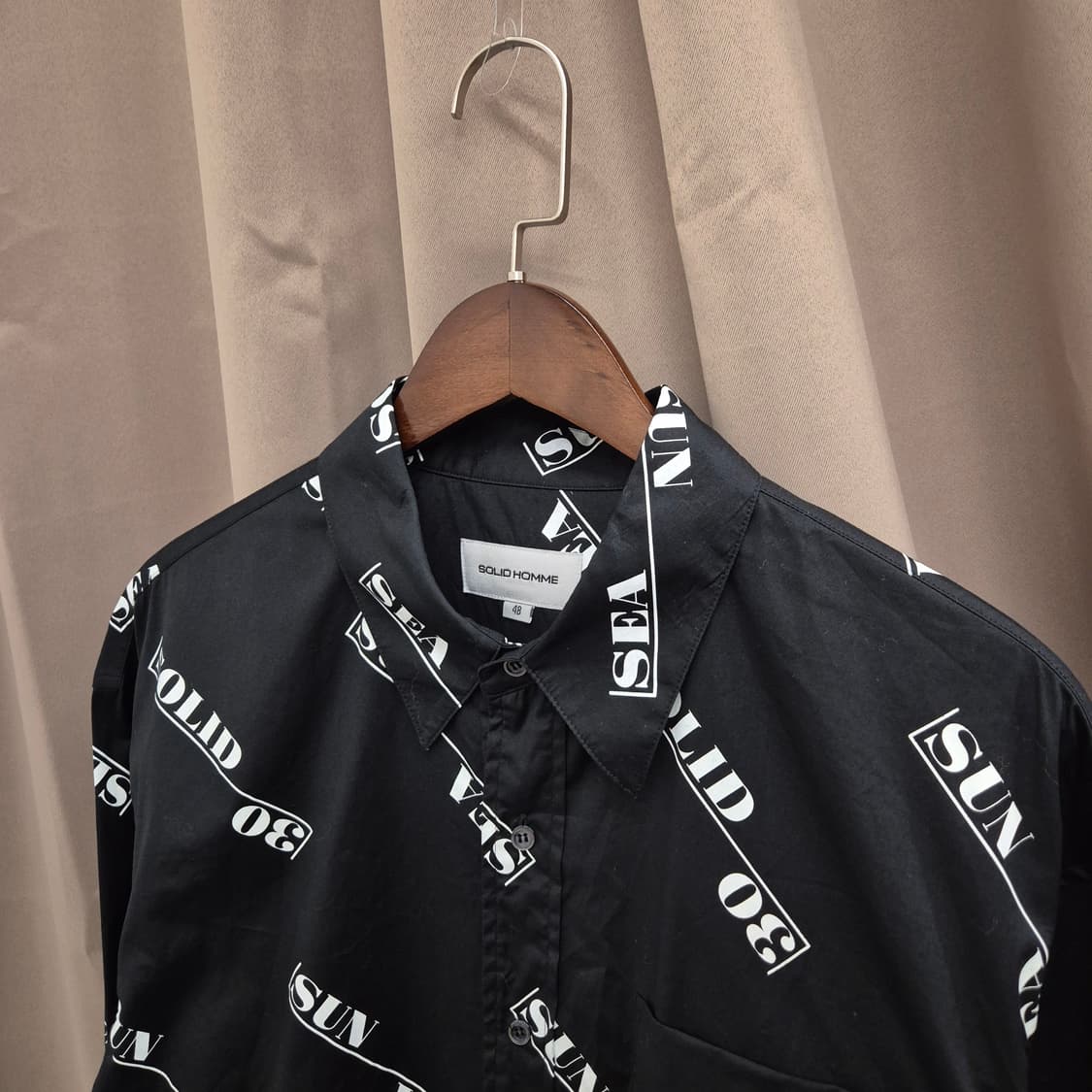 솔리드옴므 레터링 패턴 셔츠 48 상품이미지2