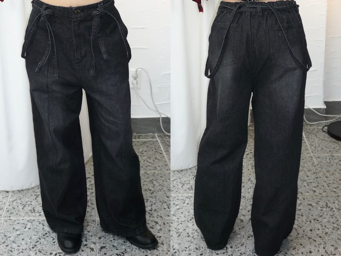 strap detail wide denim pants 상품이미지5