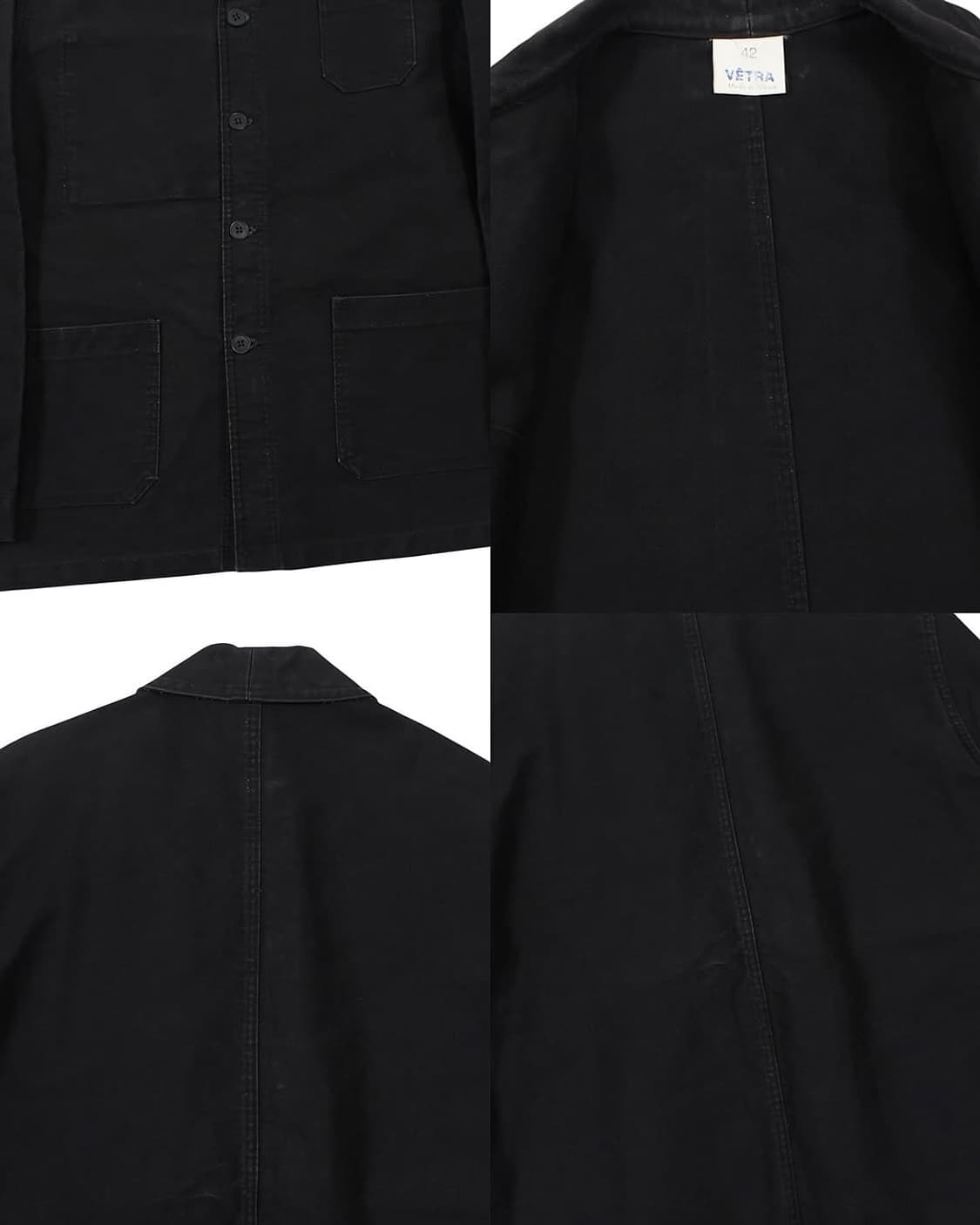 1980s 베트라 몰스킨 워크 자켓 블랙 프렌치워크 상품이미지8