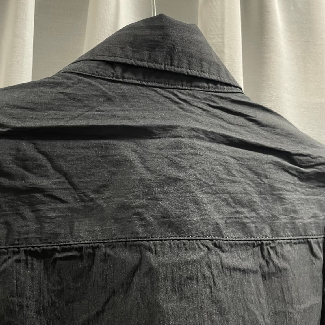 언어펙티드/ 드로스트링 오버사이즈 셔츠 블랙/ L 상품이미지6