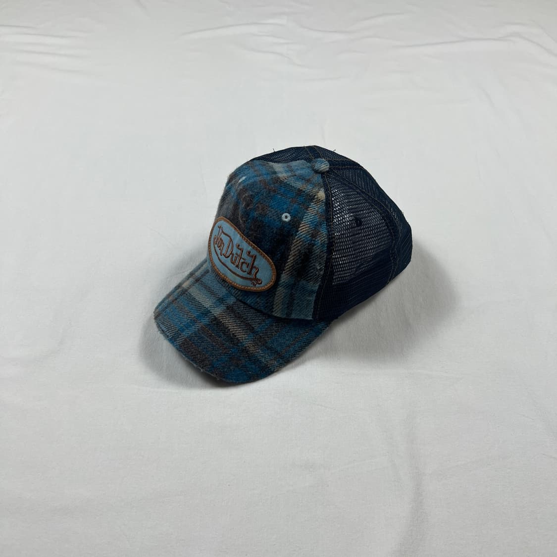 본더치 von dutch 로고 플란넬 체크 메쉬 스냅 캡 모자 상품이미지1