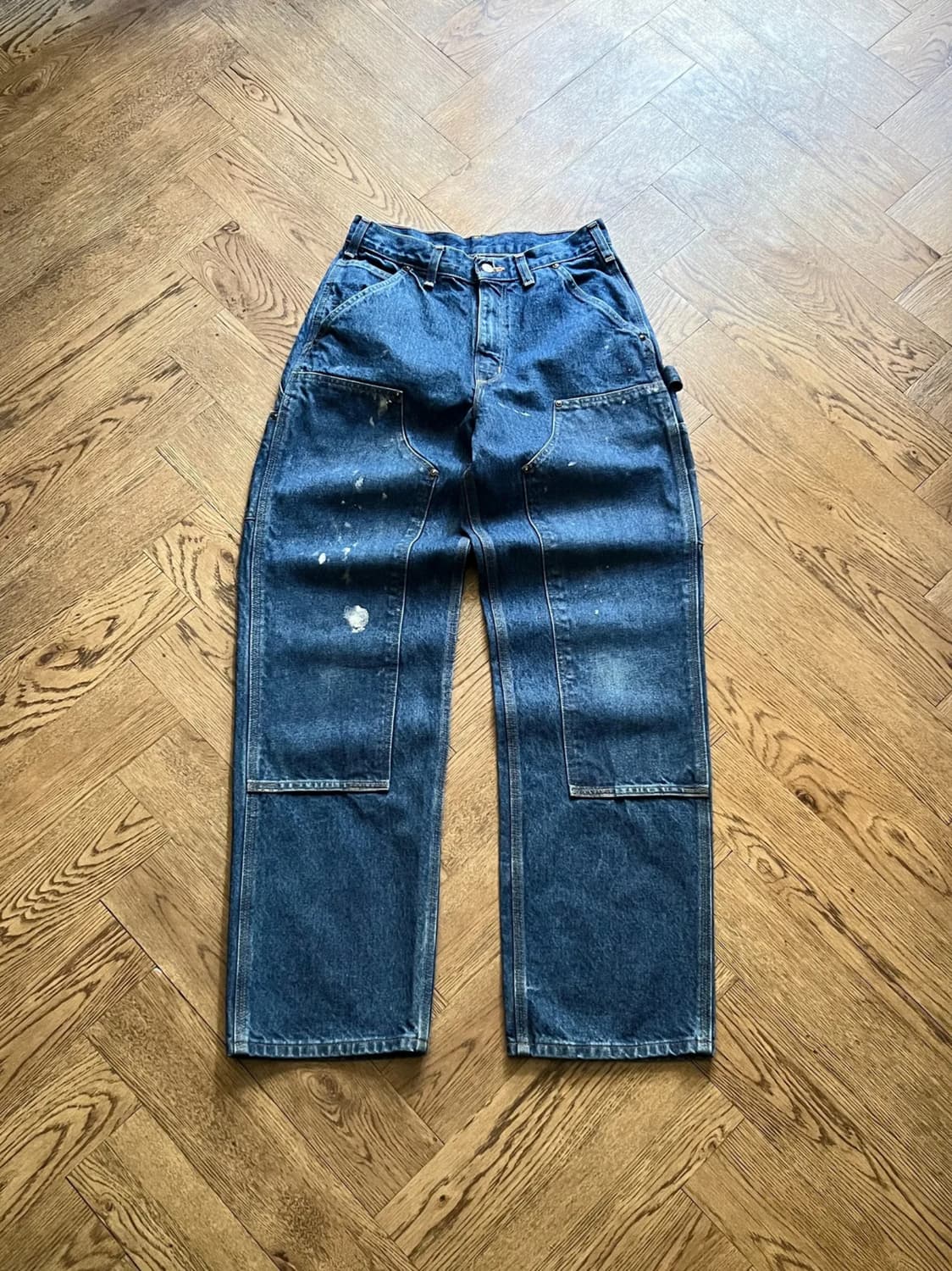 [29]칼하트 USA 빈티지 페인팅 더블니 워크 데님 팬츠 상품이미지1