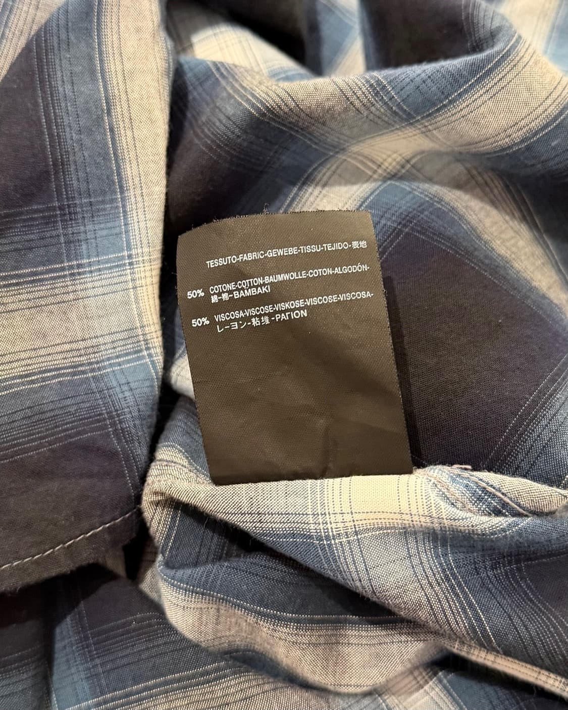 생로랑 블루 블랙 타탄 체크 셔츠 상품이미지9