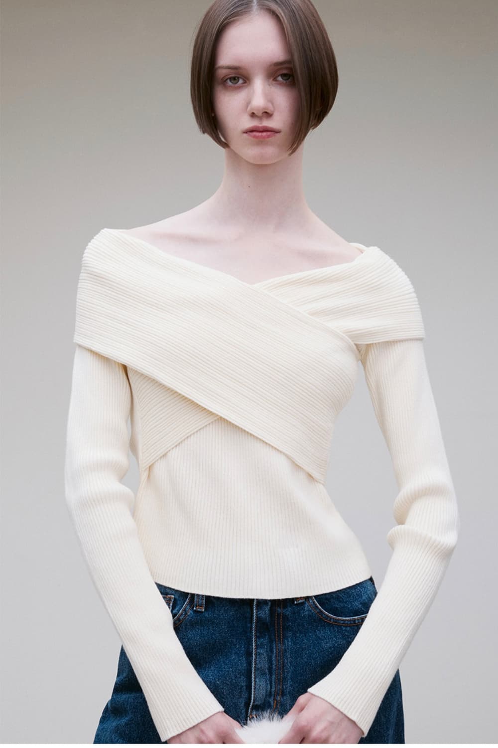 리이 오프숄더니트 더블스탠다드 패딩스커트 상품이미지1