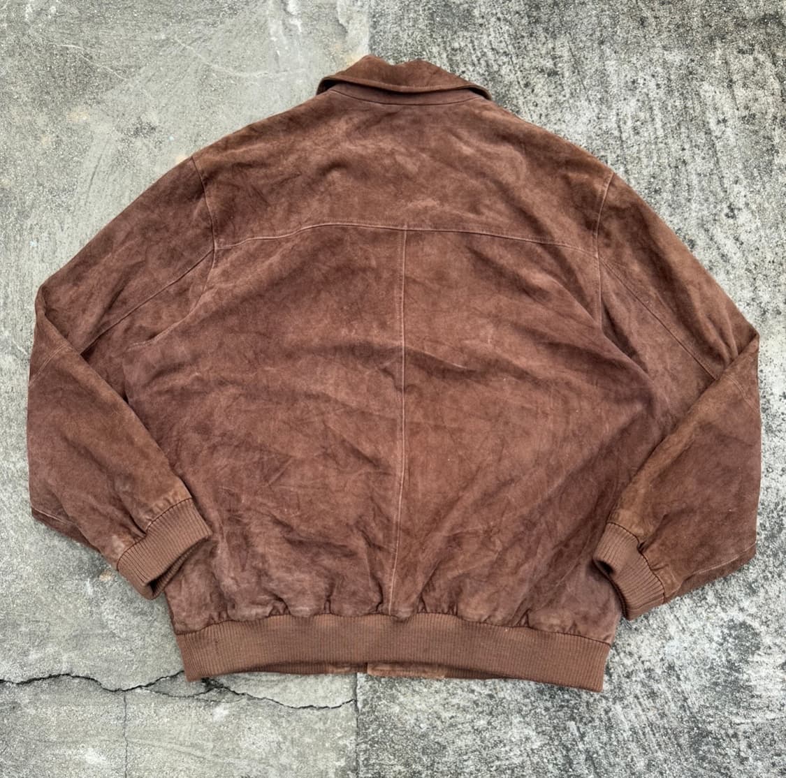 [XL~XXL] 브룩스 브라더스 스웨이드 가죽 블루종 자켓 상품이미지3