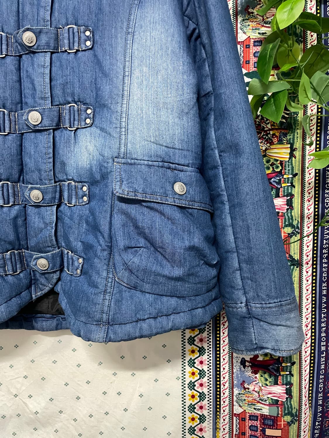 JPN vtg 하이넥 데님 푸퍼 상품이미지4