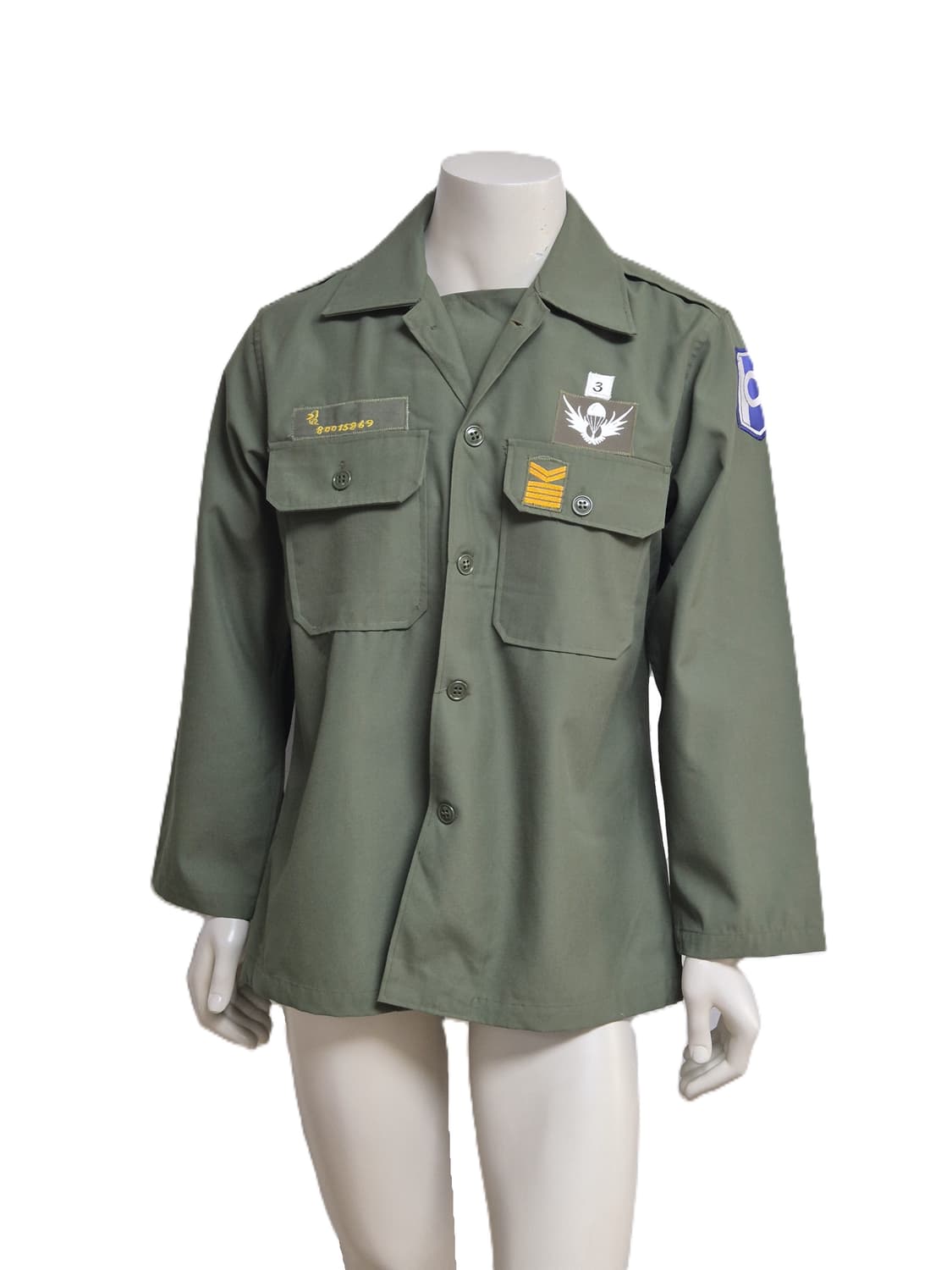 육군 구형 101보병여단 중사 민무늬 전투복 상의 자켓 (L) 상품이미지1