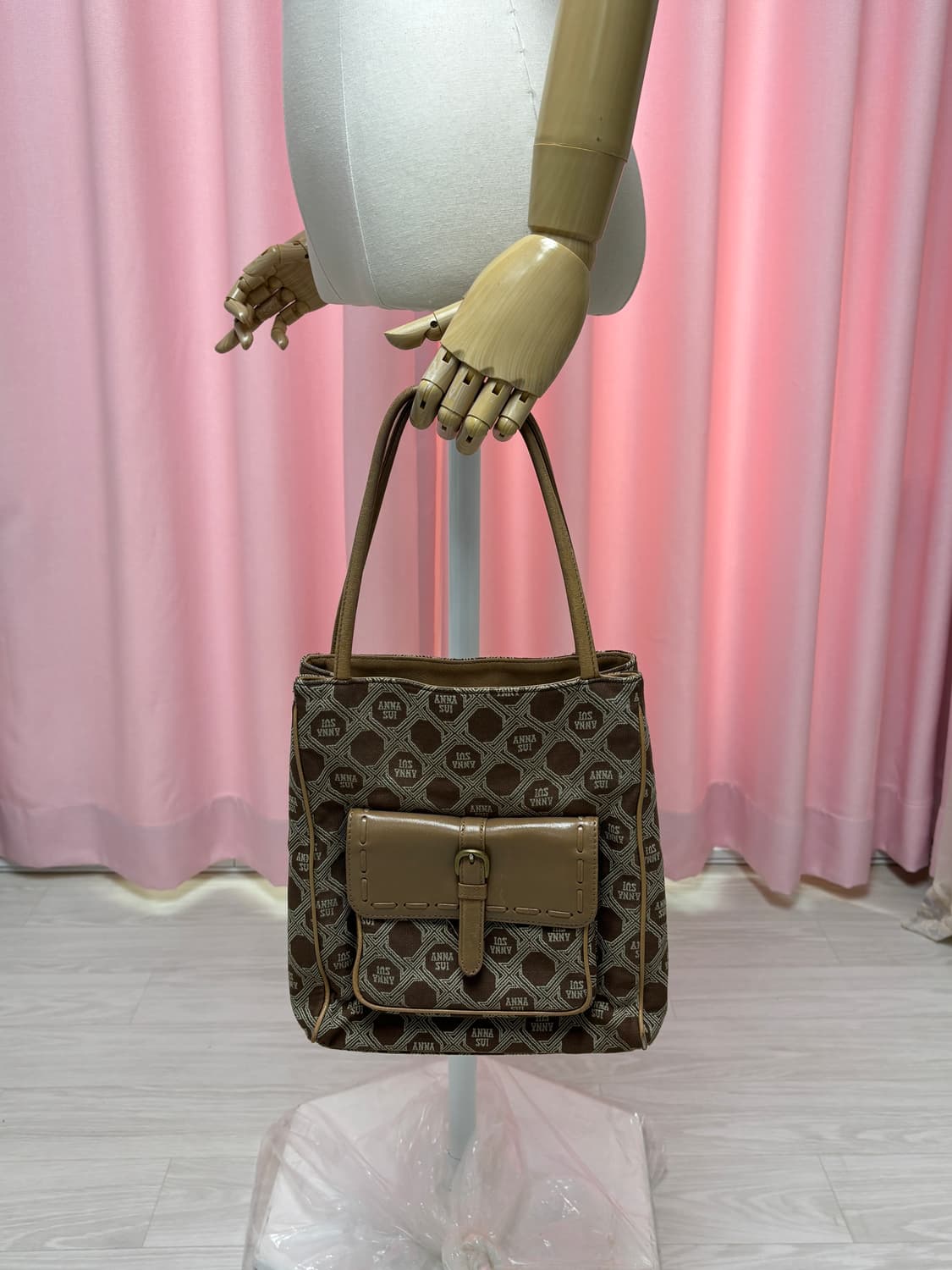 ANNA SUI 안나수이 빈티지 브라운 모노그램 숄더백     상품이미지7