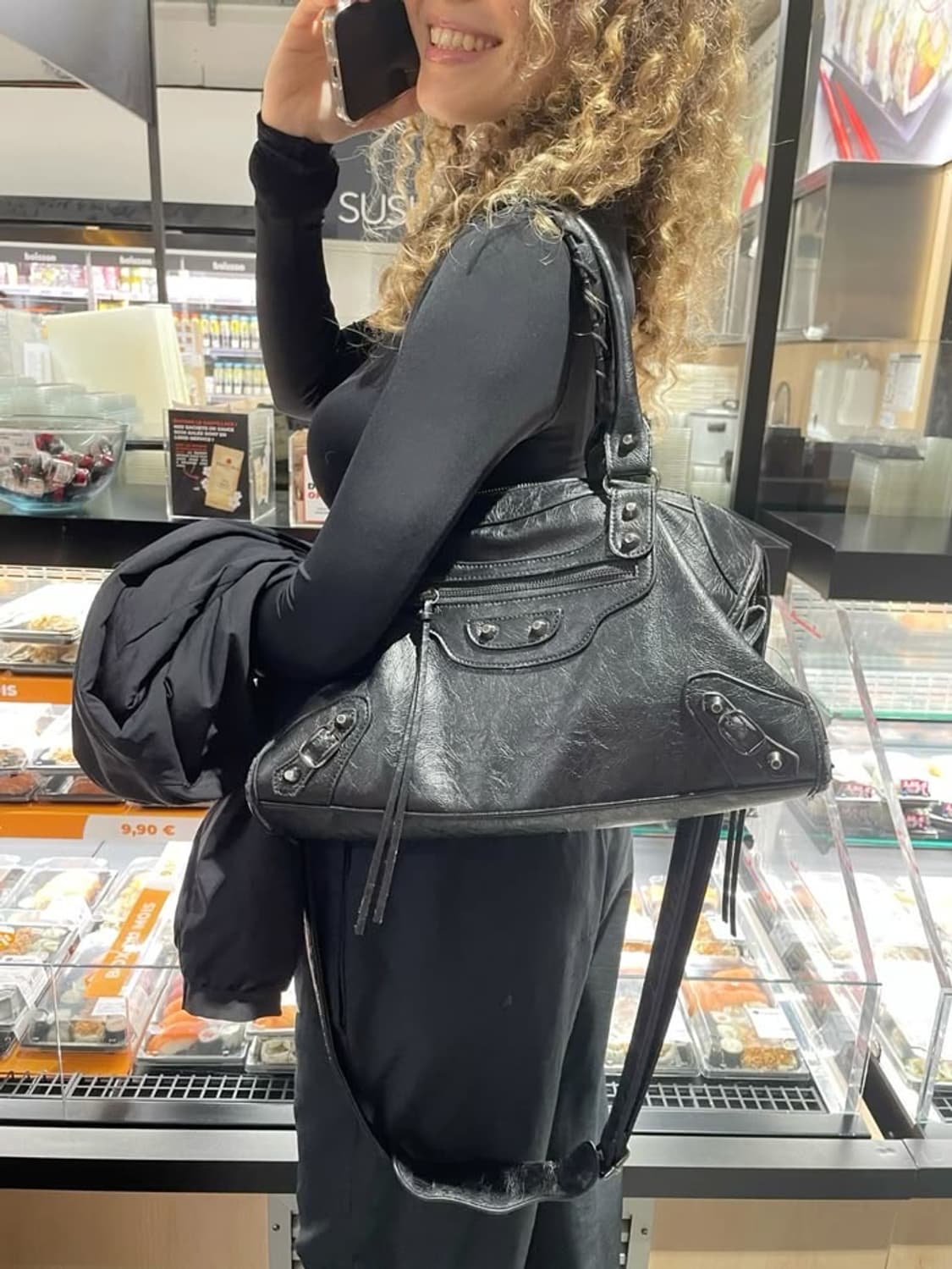 빈티지 발렌시아가 모터백 미디움 다크그레이 가방 상품이미지3