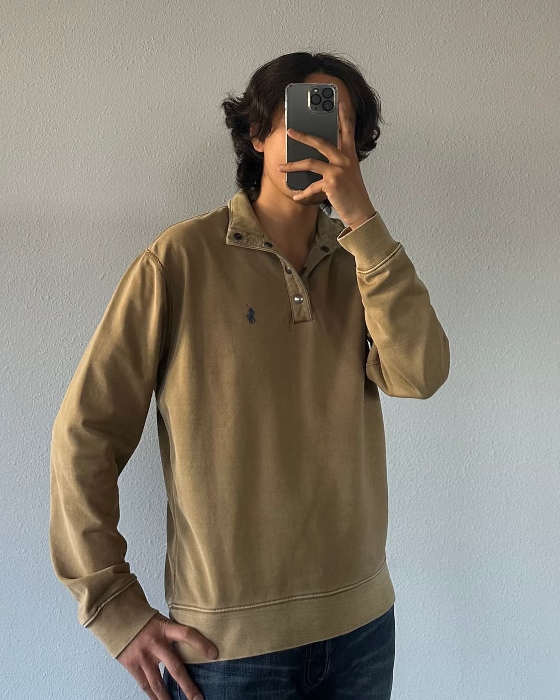 [M-L]폴로 랄프로렌 풀오버 스냅 맨투맨 상품이미지1