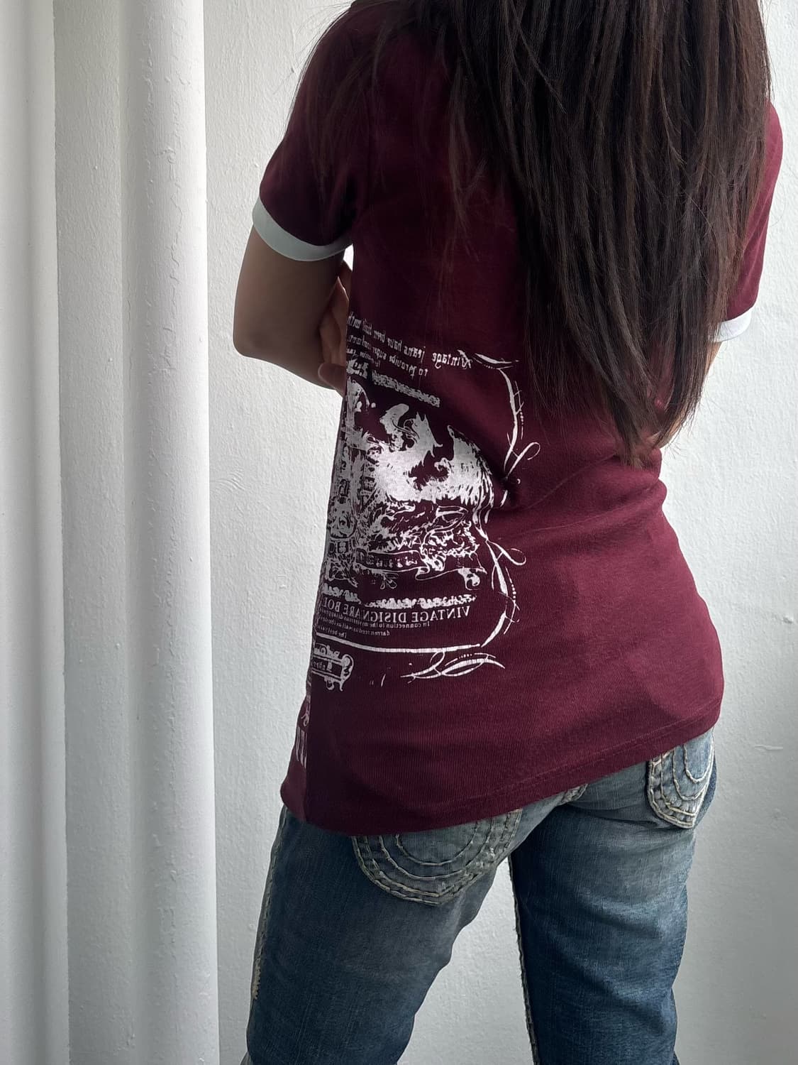 Vintage Graphic Red Polo Shirt 상품이미지5