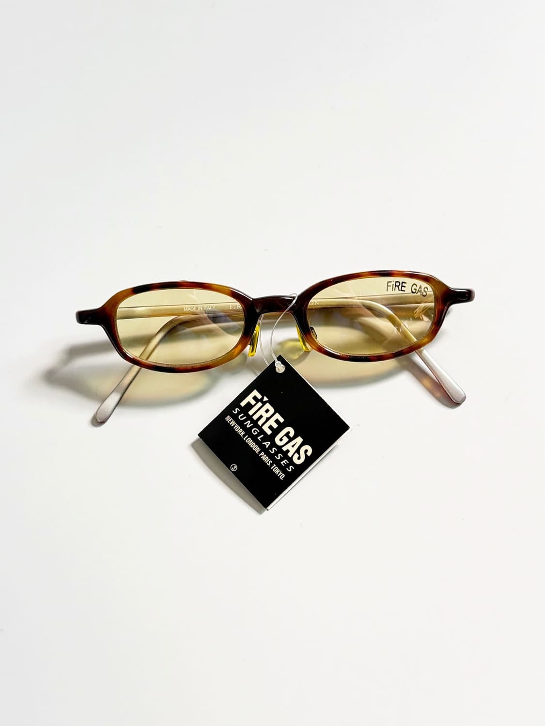 90s FIRE GAS 토터스쉘 뿔테 스퀘어 틴트 빈티지 선글라스 상품이미지1