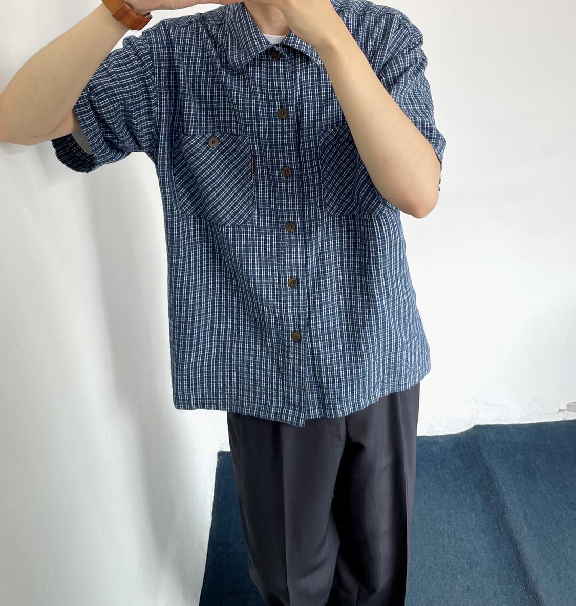 Patterned front pocket H/S shi 상품이미지3