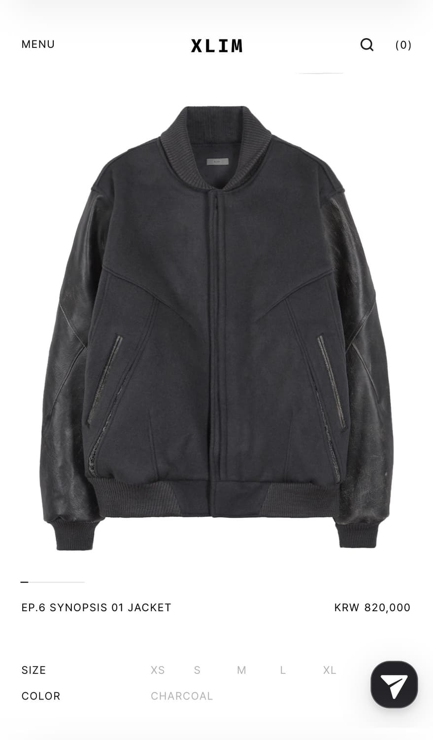 XLIM EP.6 03 바시티 자켓 차콜 상품이미지1