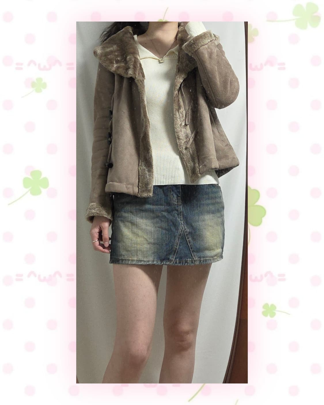 초코우유 무스탕 더플 떡볶이 코트 상품이미지2