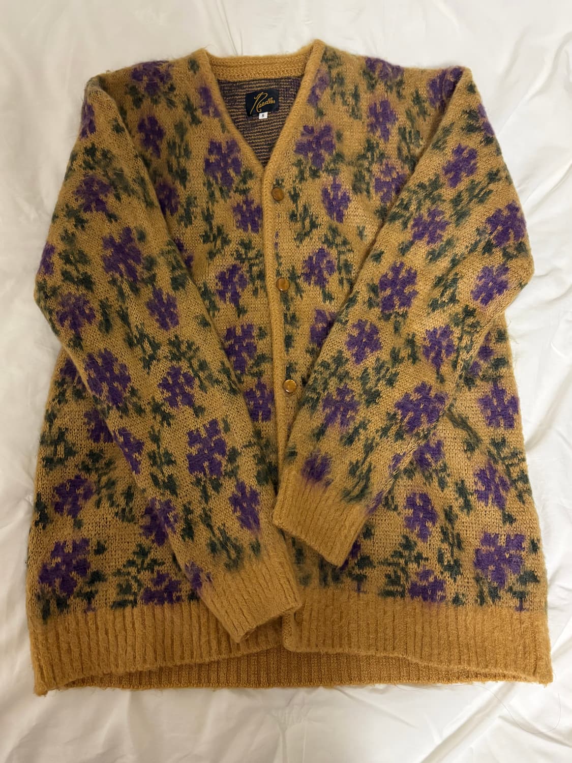 니들스 모헤어 가디건 S 옐로우 상품이미지5