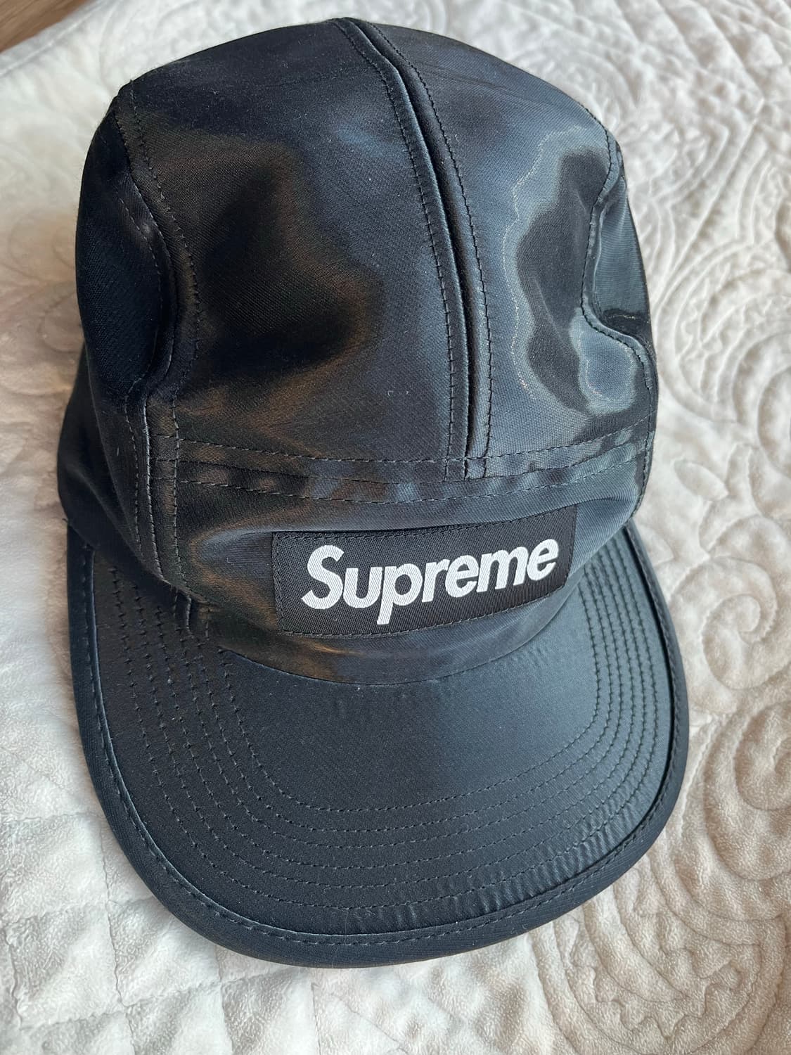 슈프림 18fw 리퀴드 실크 캠프캡 블랙 상품이미지1