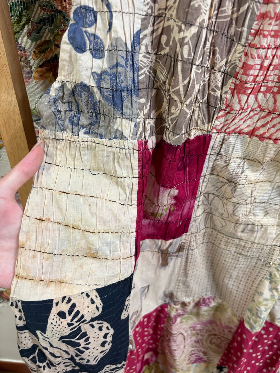 히피 모리 하구미 패치 워크 나시 원피스  상품이미지6