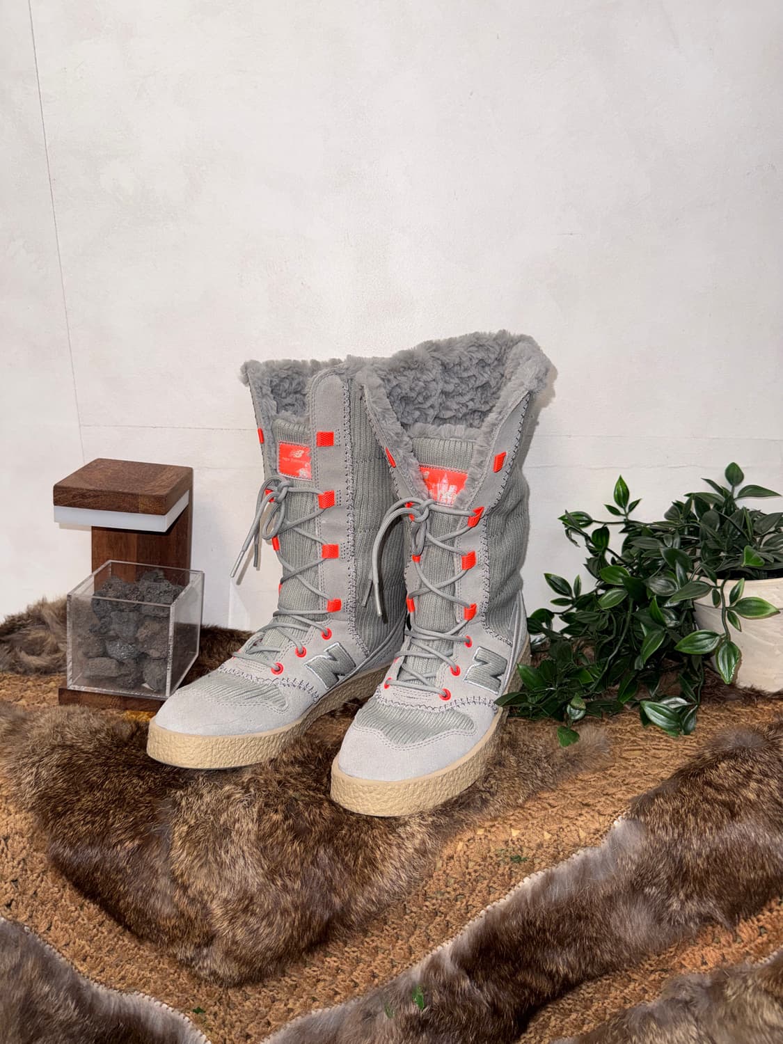 New Balance gray knit fur boots 상품이미지2