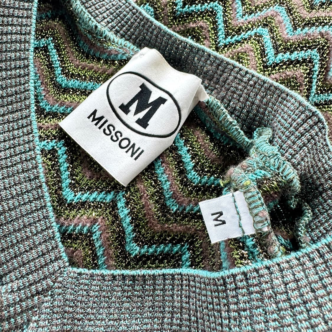 MISSONI 23SS 시그니처 메탈릭 브이넥 니트 탑 상품이미지4