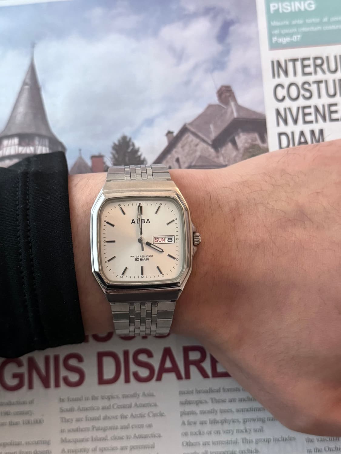 세이코 Seiko ALBA 스퀘어 10 BAR 데이데이트 상품이미지5