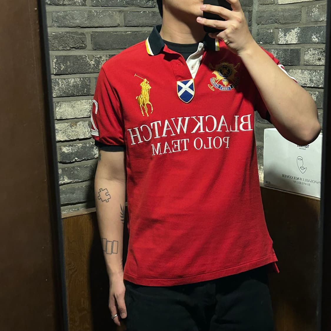 L) 폴로 랄프로렌 블랙와치 골드 빅포니 반팔 카라티 상품이미지9