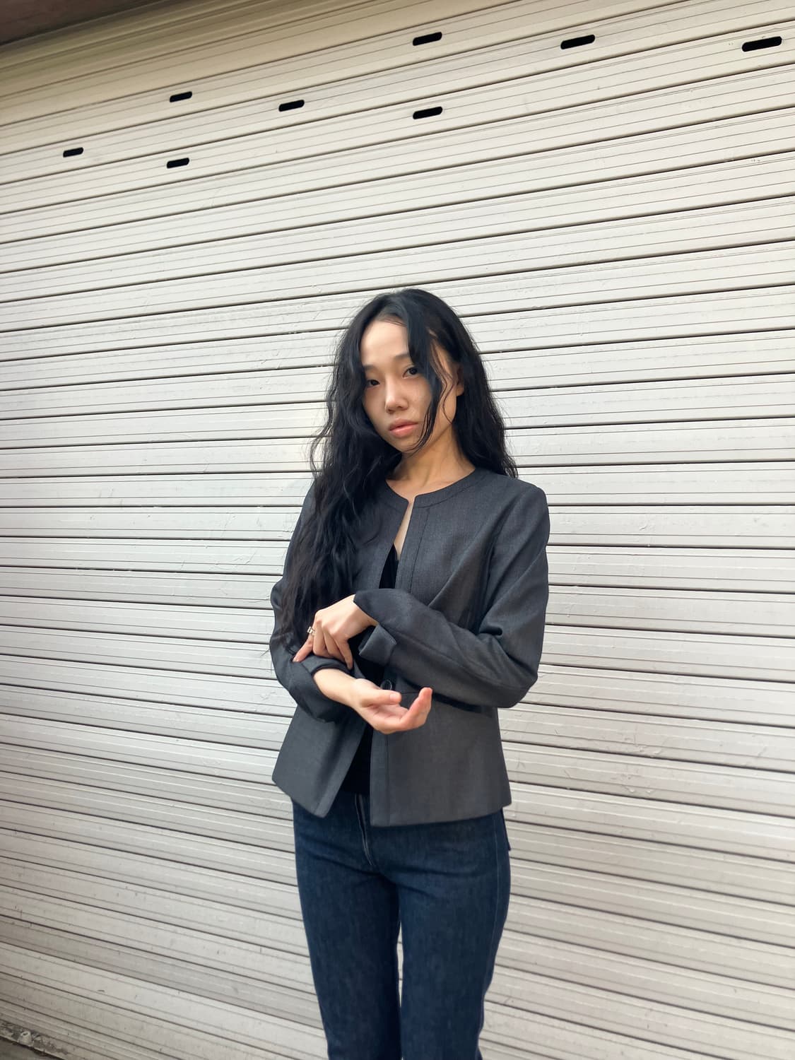 논카라 차콜 울 블레이져 상품이미지1