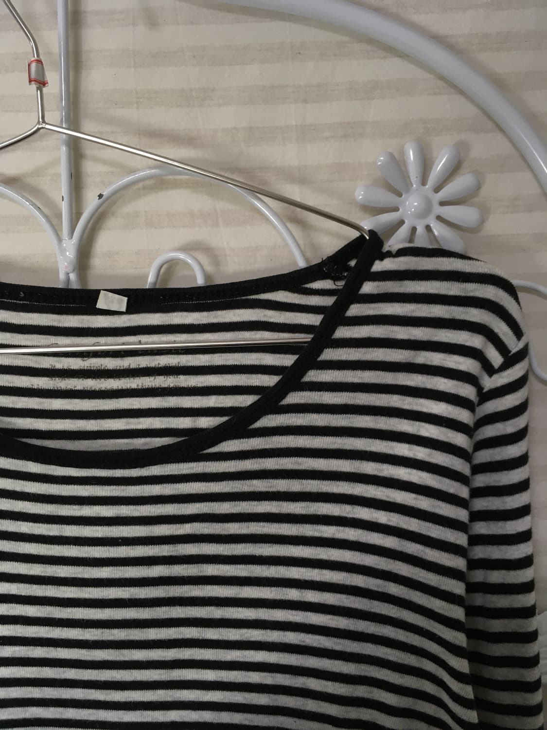 빈티지 블랙 스트라이프 티셔츠 y2k 스트릿 갸루 펑키 일본빈티지681  상품이미지3