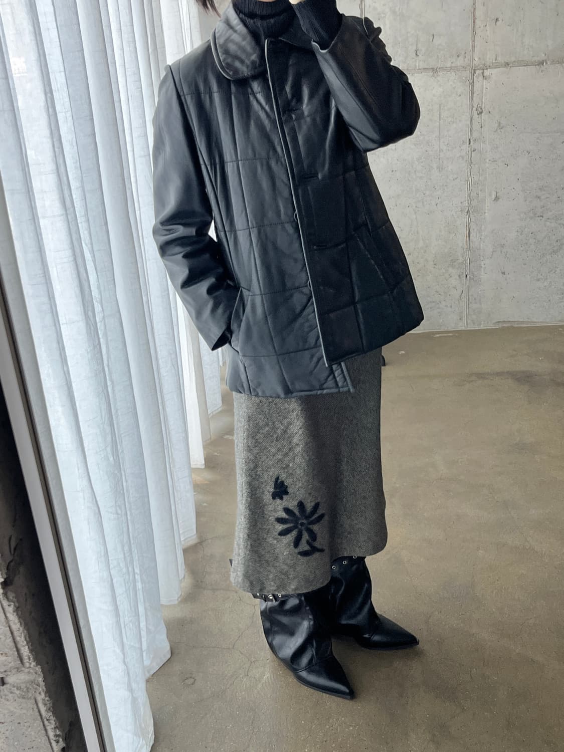 90s lambskin 퀼티드 양가죽 자켓 상품이미지4