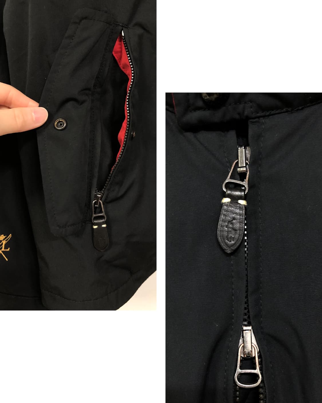 폴로 랄프로렌 골드자수 패디드 해링턴 바라쿠타 자켓 L _ 블랙 상품이미지4