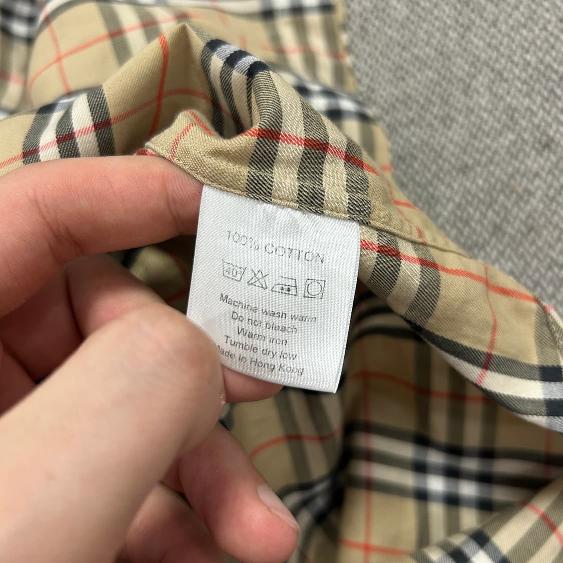 버버리 헨리넥 기마로고 체크셔츠(S) 상품이미지3