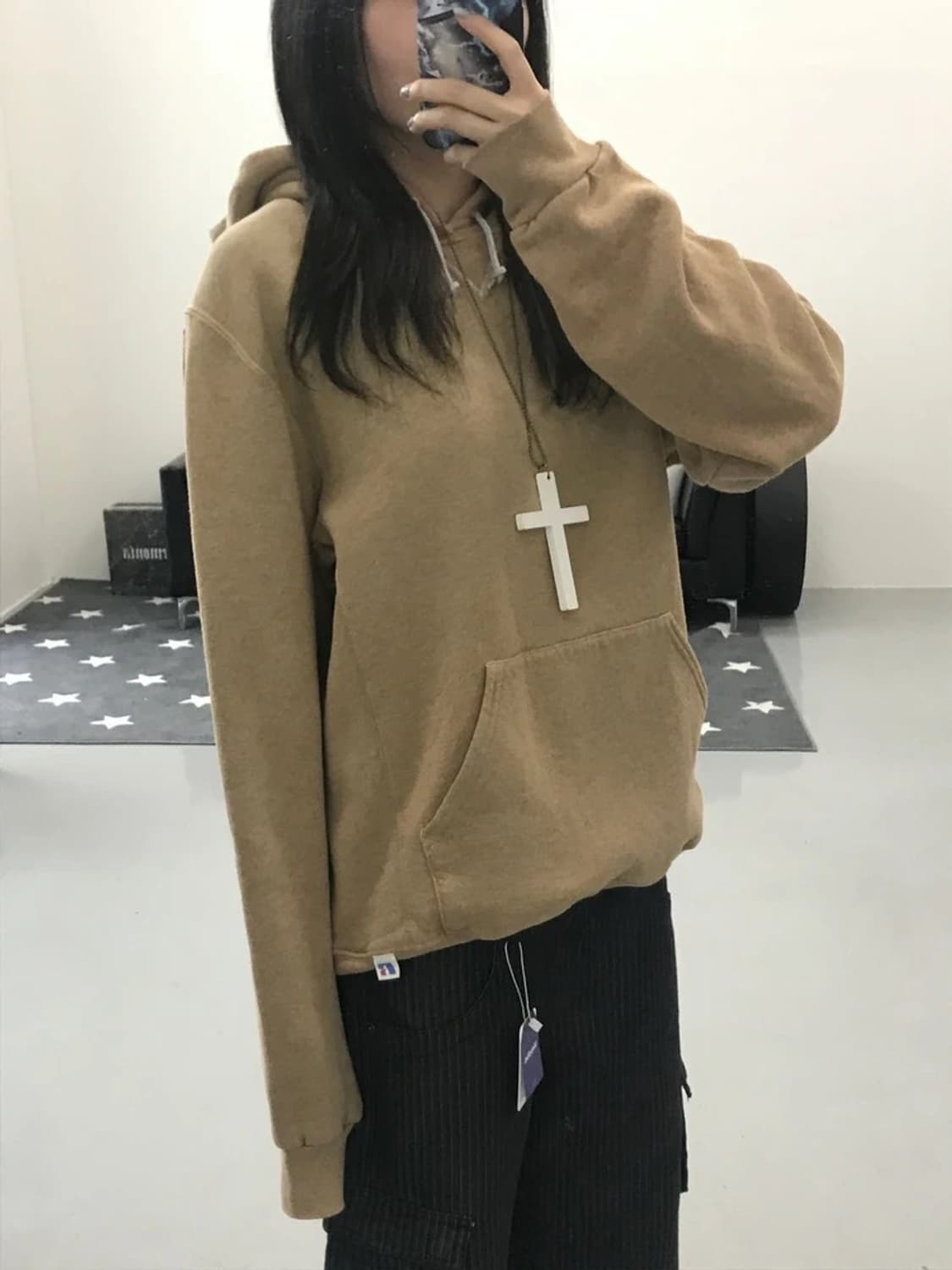 00's 빈티지 러셀 베이지 후드 상품이미지1