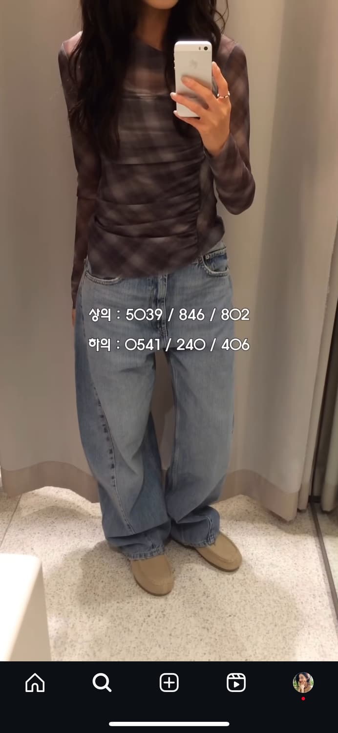 (당일배송) 자라 zara 체크 튤 티셔츠 그레이 5039/846/802 상품이미지2