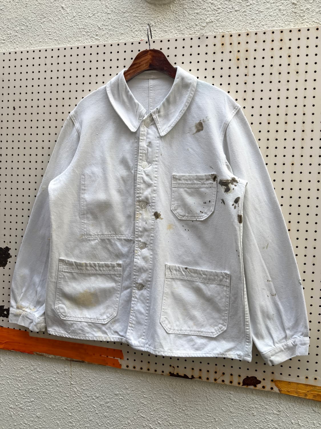1950s WHITE ROUNDED COLLAR 빈티지 프렌치워크자켓 상품이미지4