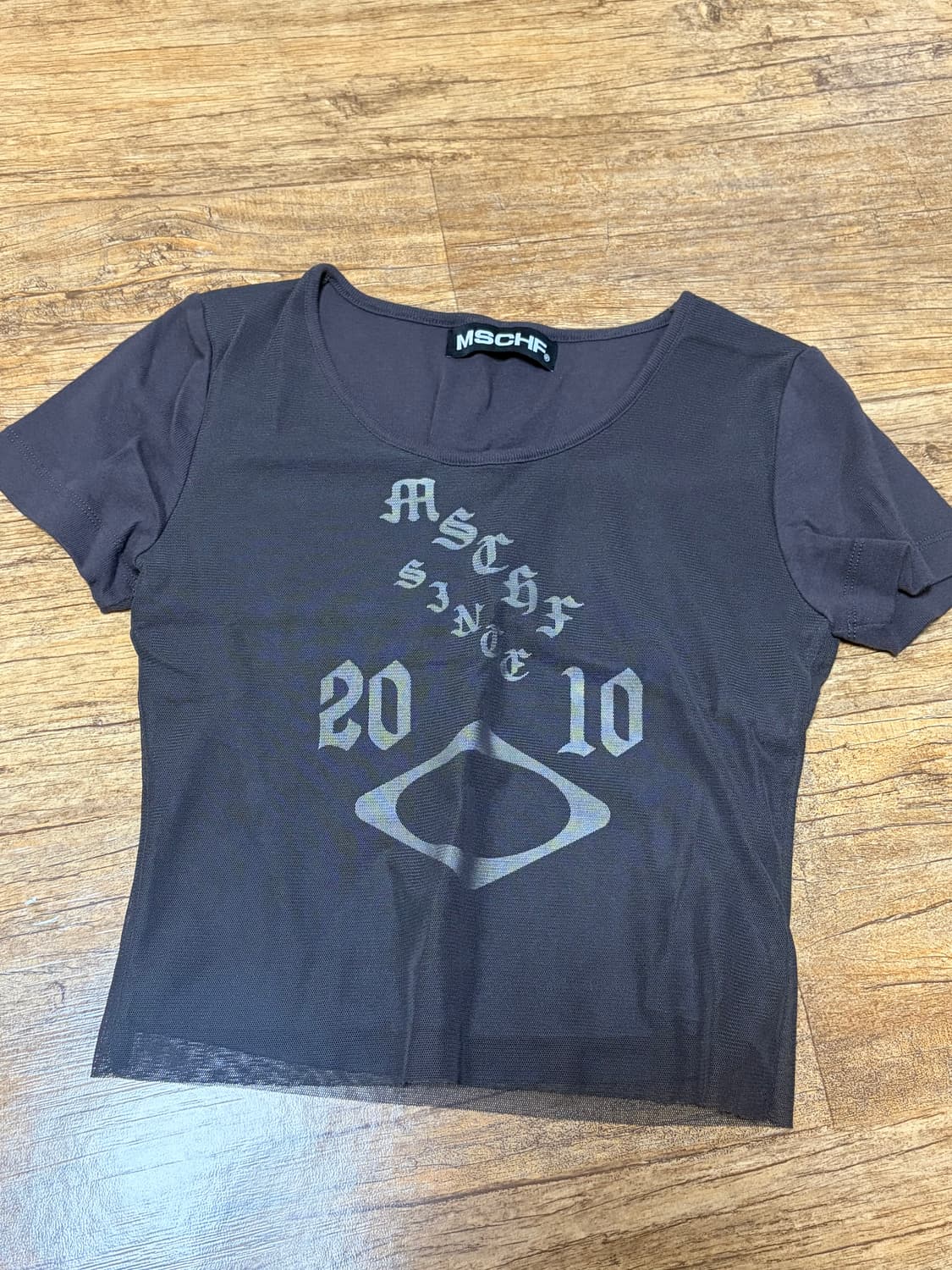 미스치프 쉬어 메쉬탑 차콜 M 상품이미지4