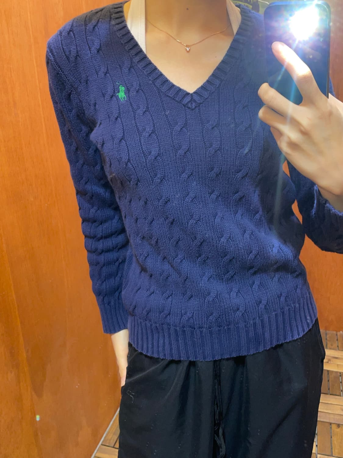 (M) POLO 폴로 랄프로렌 케이블 브이넥 니트 상품이미지2