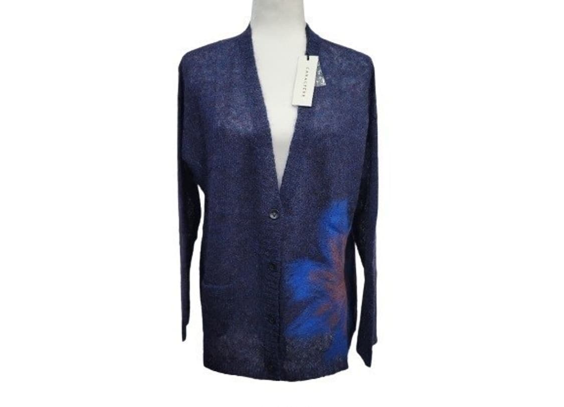 이태리 CARACTERE 플라워 네이비믹스 L 울가디건 새상품
 상품이미지1