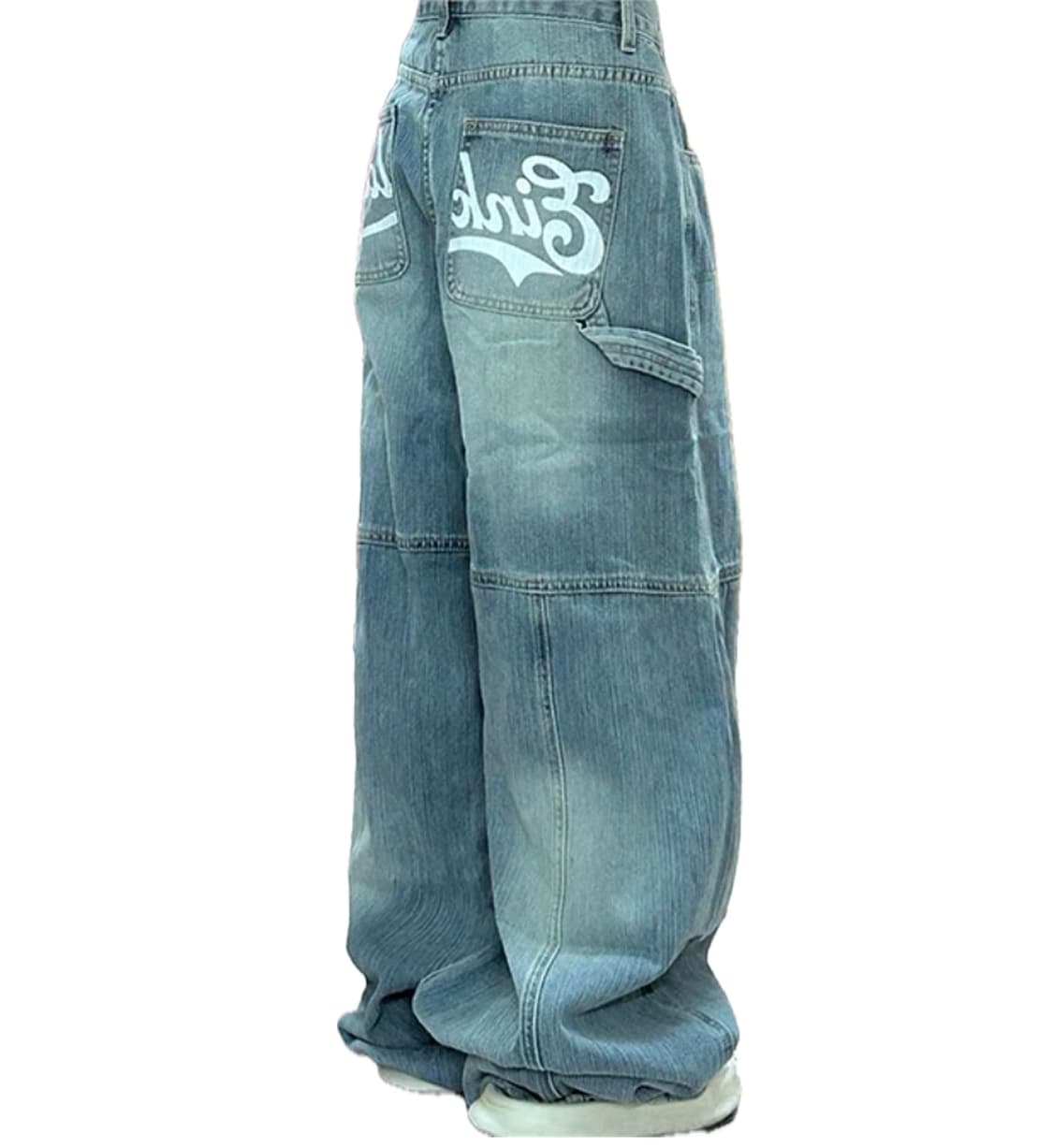 프린팅 워싱 와이드진 상품이미지2