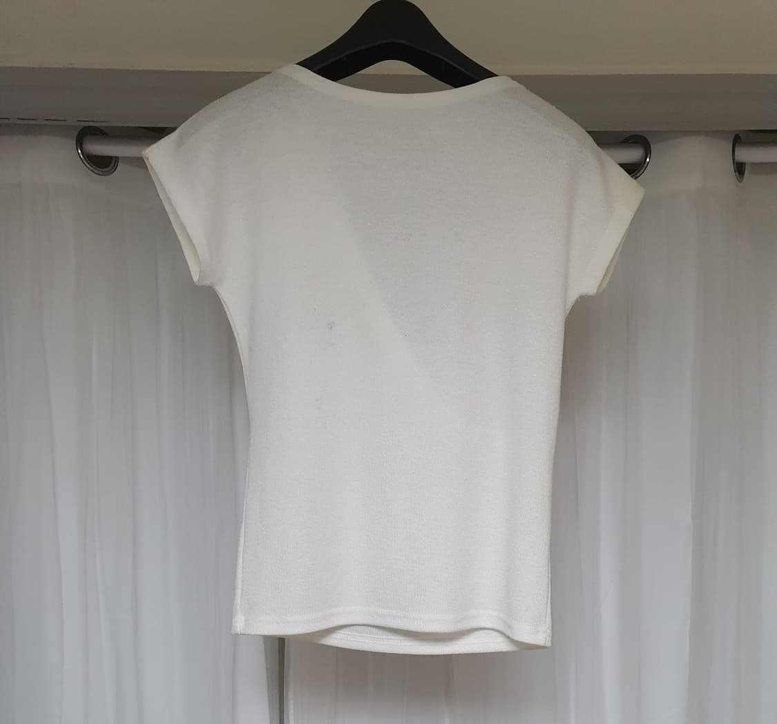 아이보리 랩 스타일 반팔 블라우스)44 상품이미지5