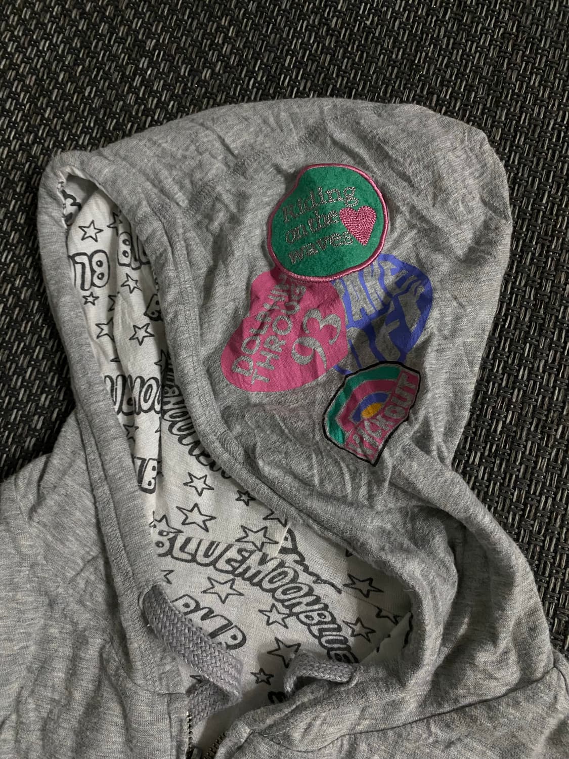 Kitsch&Y2K Mood Reversible 1/2 hoodie  상품이미지5