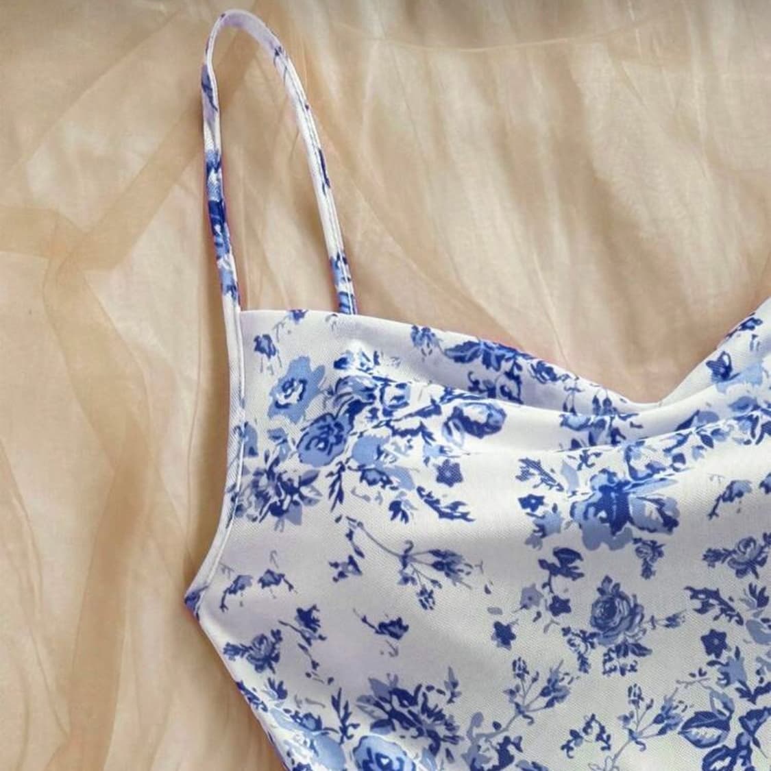 Shein 블루 플라워 원피스 M 상품이미지2