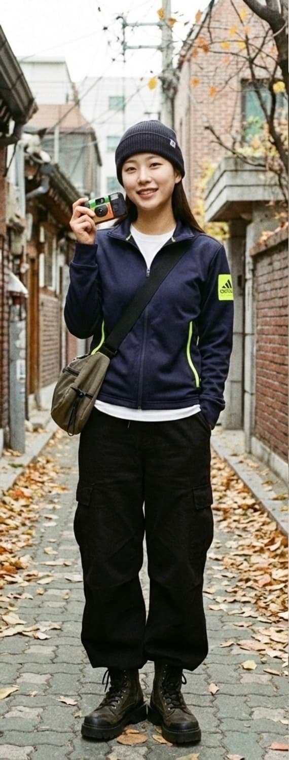 Adidas Navy Neon Zip-Up 80 (150) 상품이미지1