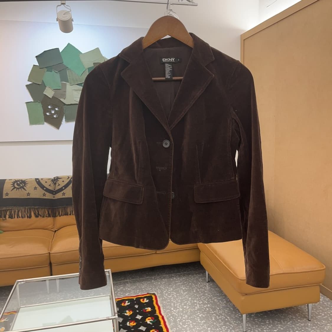 도나카란뉴욕 DKNY 크롭 벨벳 블레이저 자켓 85 C06972 상품이미지3