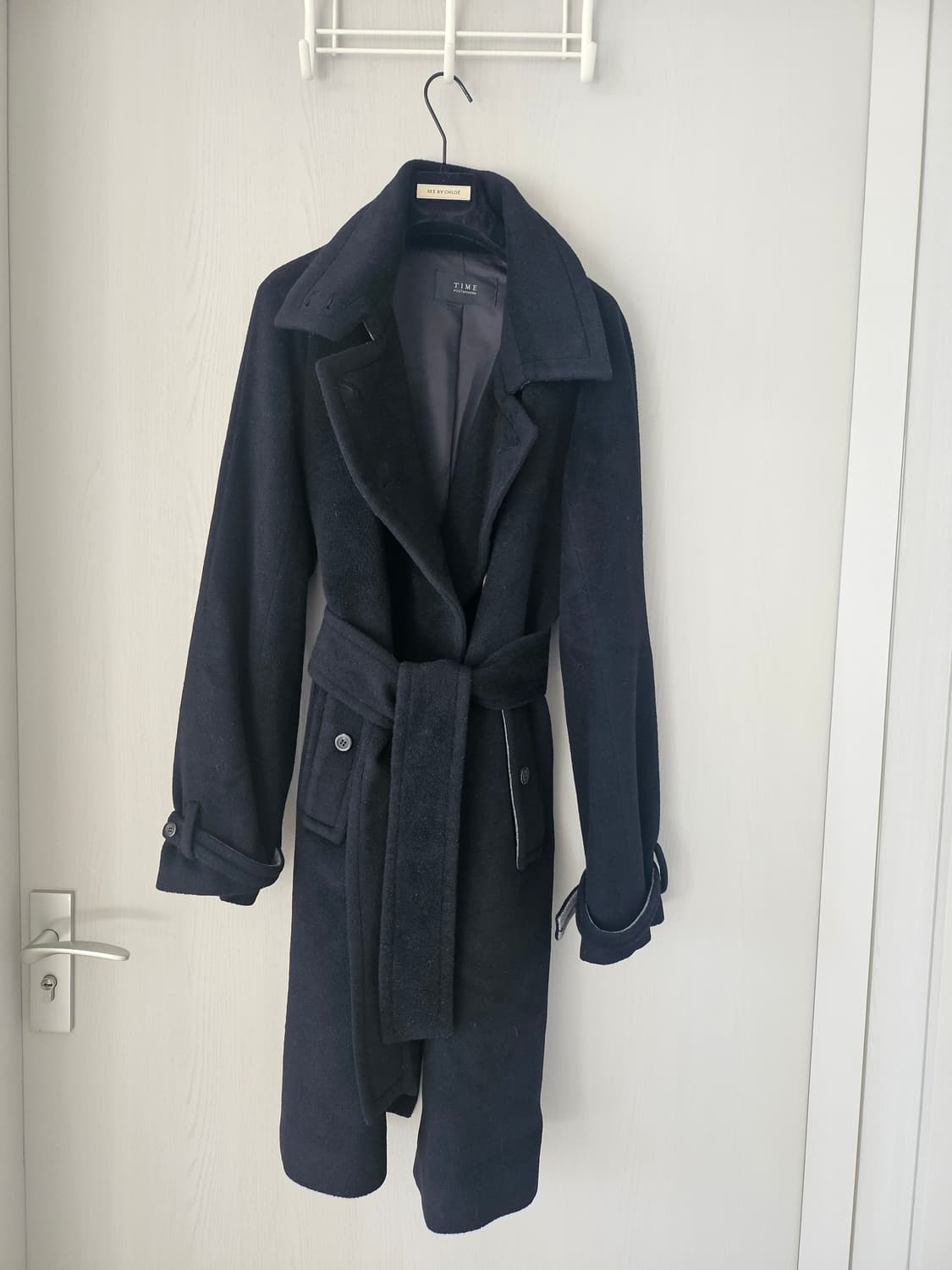 타임 블랙 모직 코트 상품이미지3