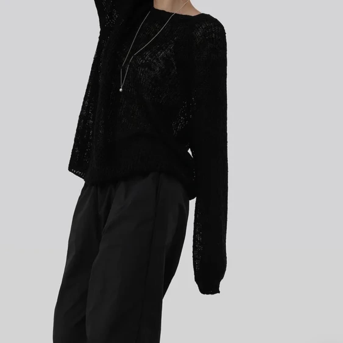 어텀 부클니트 블랙 상품이미지2