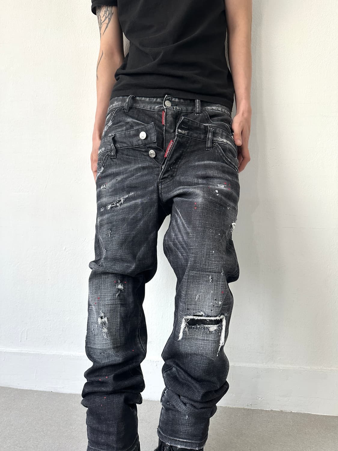 디스퀘어드 아카이브 더블 레이어드 새깅 슬림진 상품이미지5