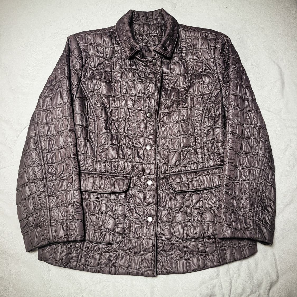 '90s Three Flora Crocodile Quilt Jacket 상품이미지1